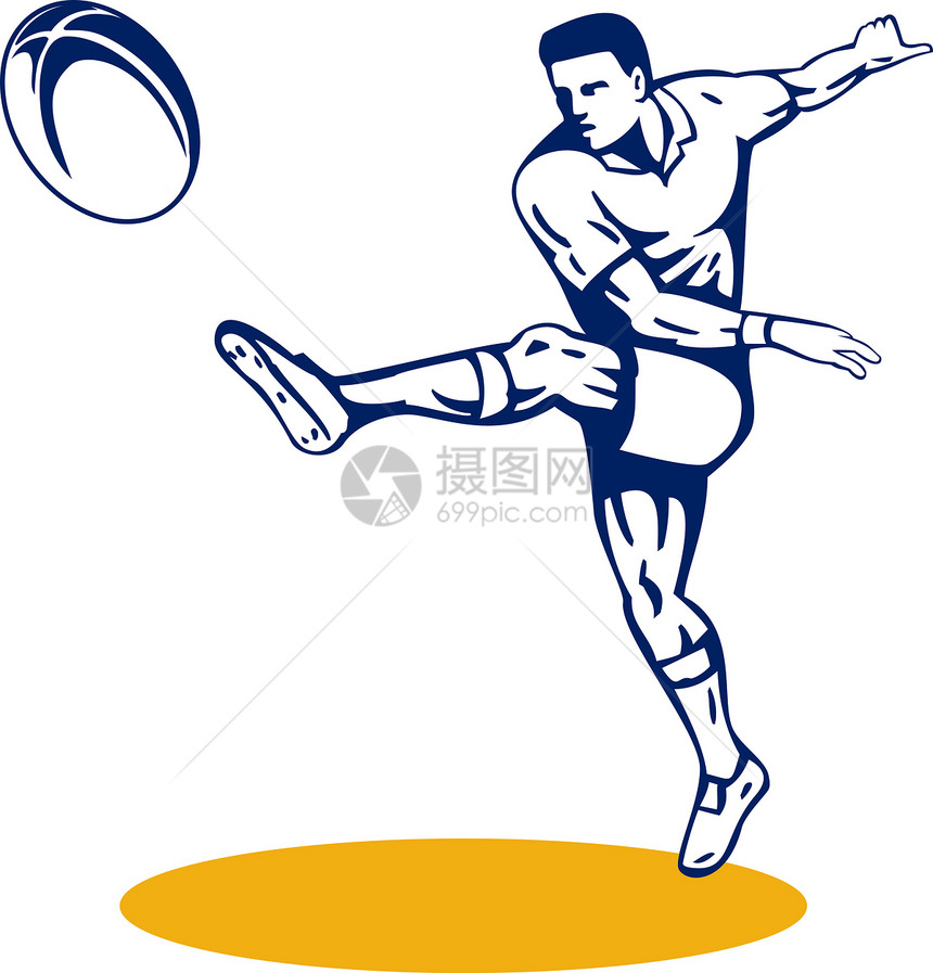 球踢球橄榄球运动员平底船玩家插图男性艺术品运动男人图片