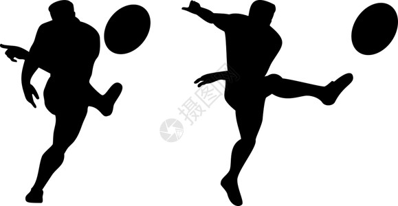 炫彩剪影踢球球踢球橄榄球运动员运动艺术品插图男性男人玩家平底船背景