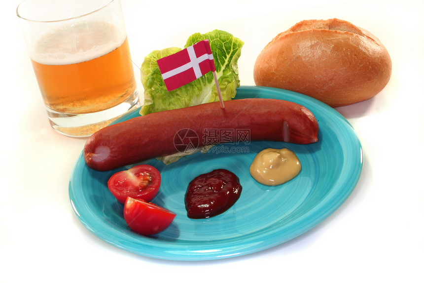 丹麦香肠红色屠夫食物小吃营养图片