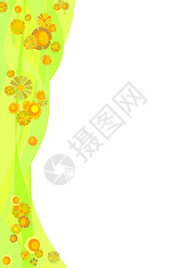 装饰边框绿色装饰品黄色背景图片