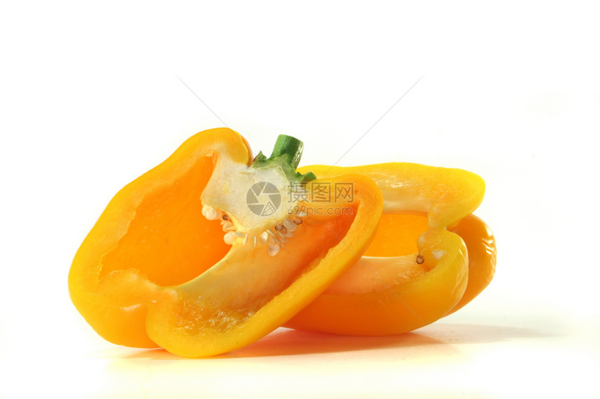 半分食物维生素植物减肥黄辣椒饮食胡椒黄色蔬菜家族图片