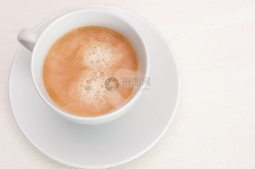 埃斯法咖啡桌子饮料杯子白色餐厅奶油状菜单食堂桌布泡沫图片