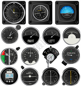 收集航空器仪器飞机仪器控制板插图控制压力航班力量航空指标乐器空速设计图片