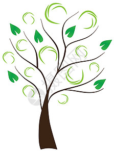 矢量抽象树环境插图木头作品生态海报回收绿色背景图片