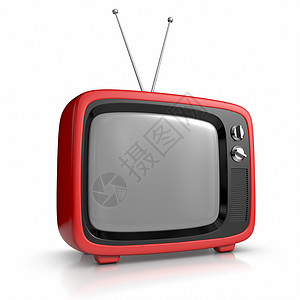 Retro TV 转发电视信息复兴红色媒体复古广播技术背景图片