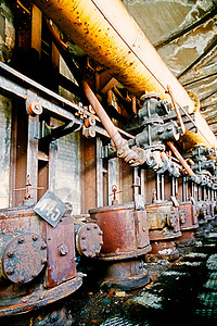 特写旧的钻机厂背景图片