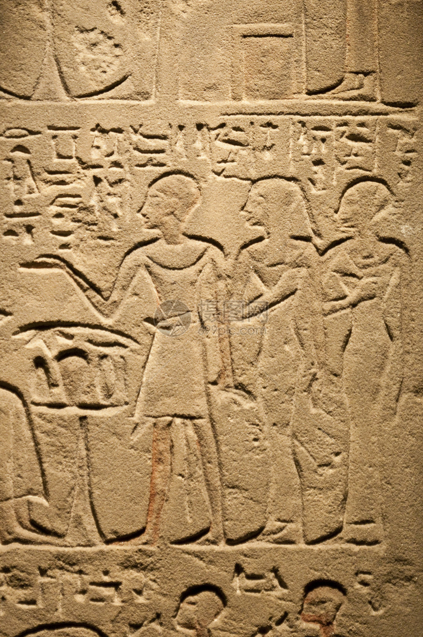 埃及象形文字和雕刻在石头上的人类人物历史旅游脚本考古学寺庙旅行数字地标文化写作图片