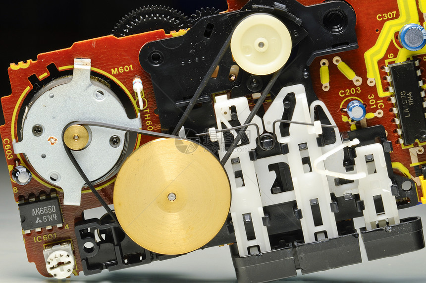 磁带录音机便携式装置的详情跑步音乐电子机器技术空白数据立体声笔记盒子图片