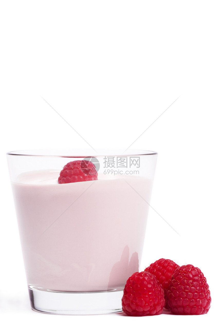 奶昔上草莓夹着松莓图片