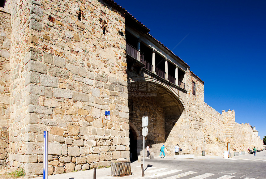 西班牙阿维拉 卡斯蒂利亚和里昂建筑城墙壁垒历史性石墙历史建筑物外观城市旅行图片