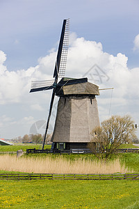 荷兰阿尔克马尔附近的风车建筑学外观旅行位置世界高清图片