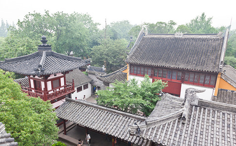 中国苏州汉尚西寺雕刻雕塑佛教徒寺庙精神建筑物宗教宝塔背景图片