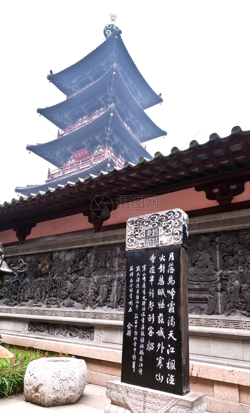 中国苏州汉尚西寺建筑物佛教徒寺庙雕塑精神宝塔宗教雕刻图片