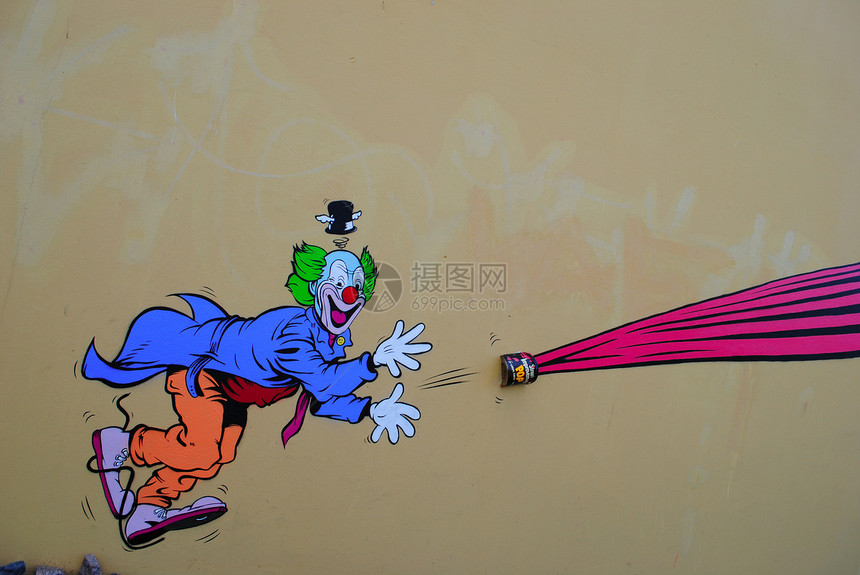小丑涂鸦城市马戏团卡通片艺术图片