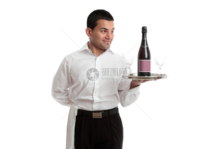 服务员或看葡萄酒制品的佣人图片