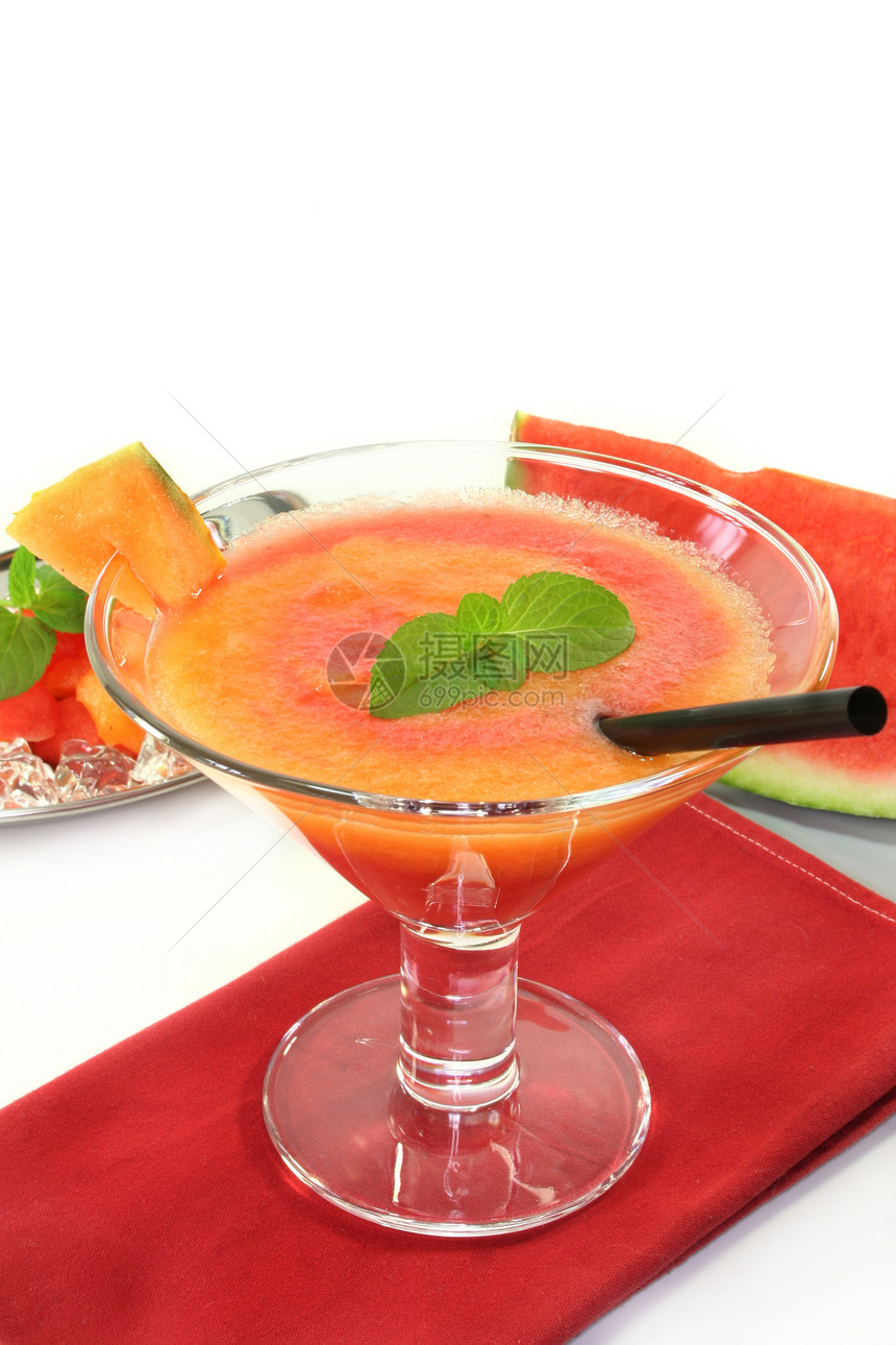 瓜盘滑冰眼镜西瓜维生素玻璃异国情调薄荷红色果汁水果图片