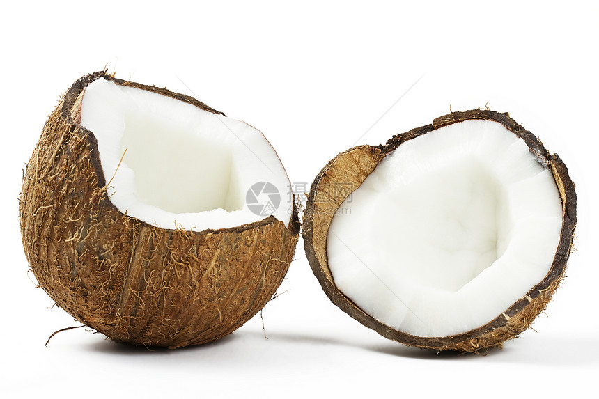 开裂椰子白色异国棕色蔬菜坚果热带可可情调食物图片