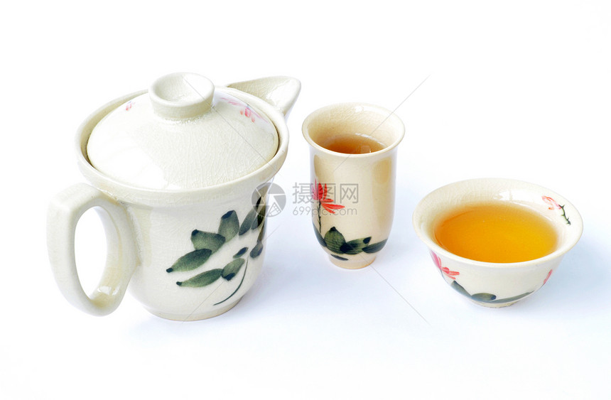 茶套茶茶碗玻璃杯子制品仪式叶子液体飞碟奢华文化图片