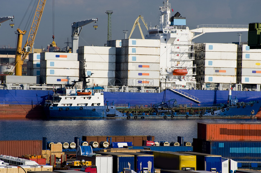 货运港技术海洋加载港口后勤仓库安全贮存码头运输图片