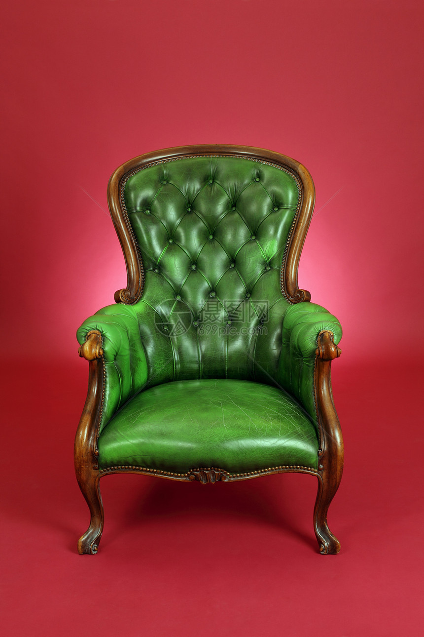 绿绿色皮革椅图片