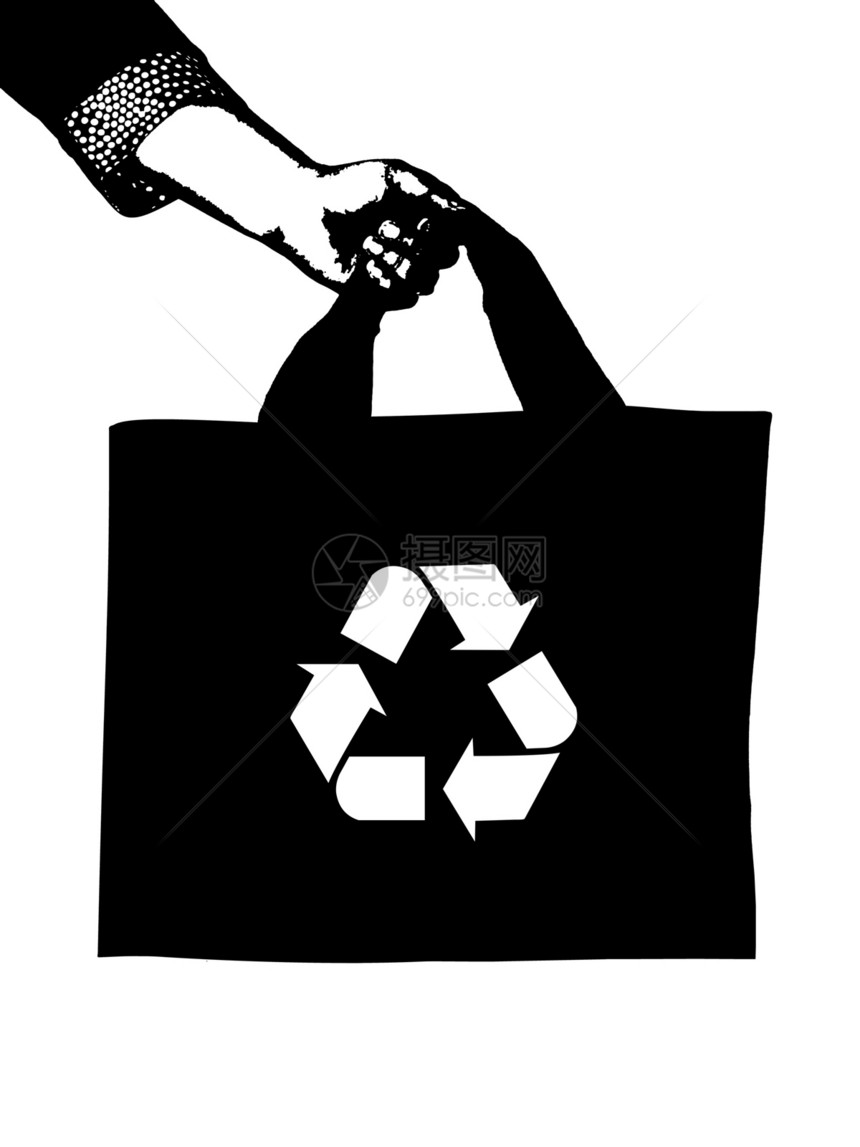 回收袋白色顾客回收店铺插图产品消费者支付绘画销售图片