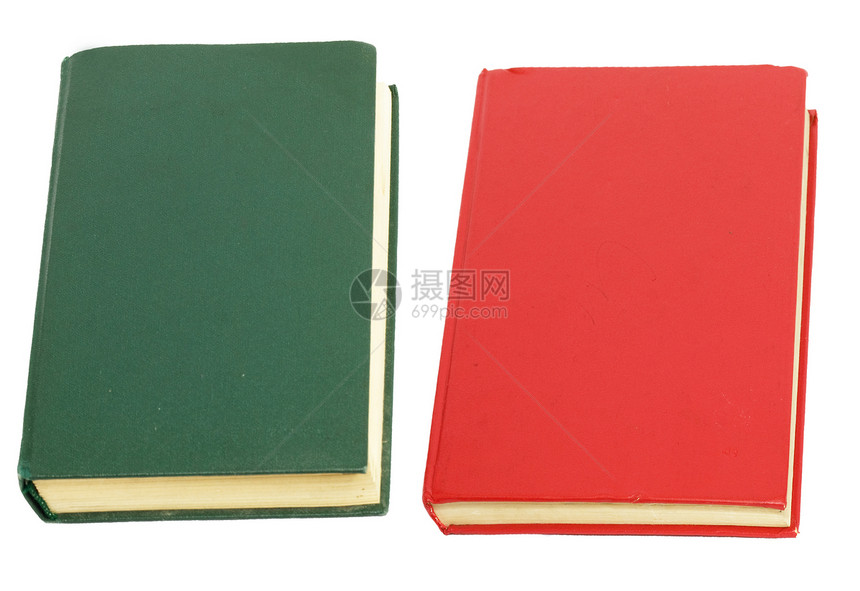 白色背景的绿色绿书和红书小册子插图全书百科电子杂志教育表格传单阅读图片