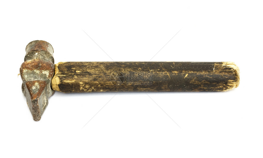 旧锤锤子白色木匠工具工作棕色金属裂缝工业照片图片