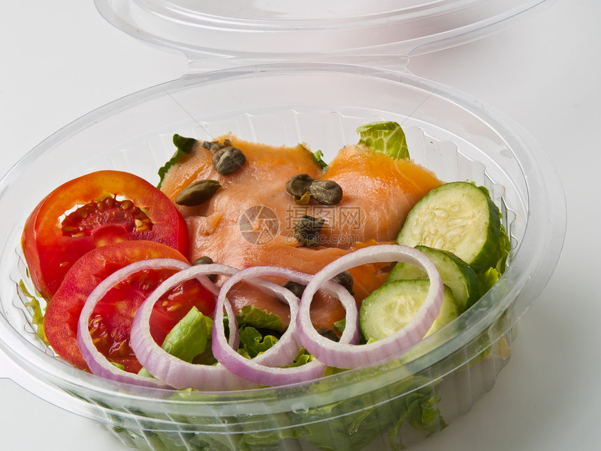 盒子里塞门沙拉美食设置低脂肪饮食盘子食物玻璃沙拉桌子蔬菜图片
