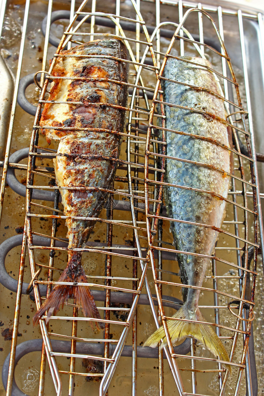 烧烤鱼海鲜烹饪炙烤鲭鱼油炸食物图片