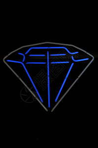 蓝色和灰色钻石标志店铺黑暗商业戒指时间珠宝宝石石头广告指示牌背景图片