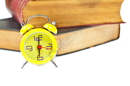 时钟和账簿作为时间管理概念笔记文档学校商业学生笔记本大学日记床单办公室背景图片