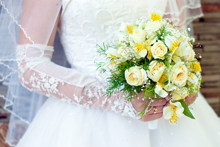 婚礼花束已婚婚姻女性新娘新人结婚玫瑰庆典妻子背景图片
