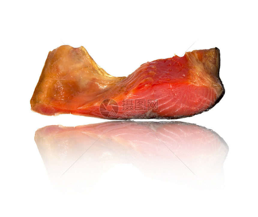 烟熏浮轴白色食物鲑鱼午餐美食盐渍熏制图片