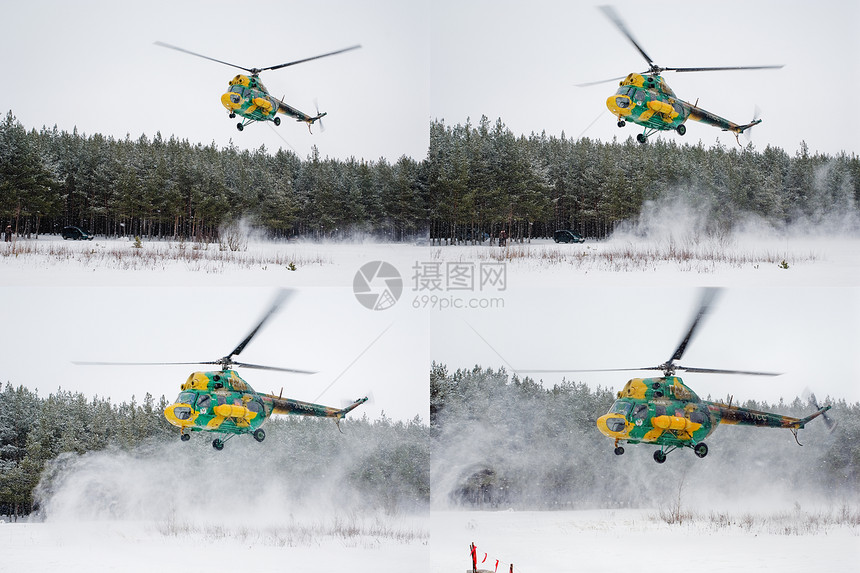 军用直升机连续剧航班木头灰尘引航发射速度森林图片