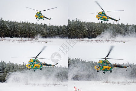军用直升机连续剧航班木头灰尘引航发射速度森林背景