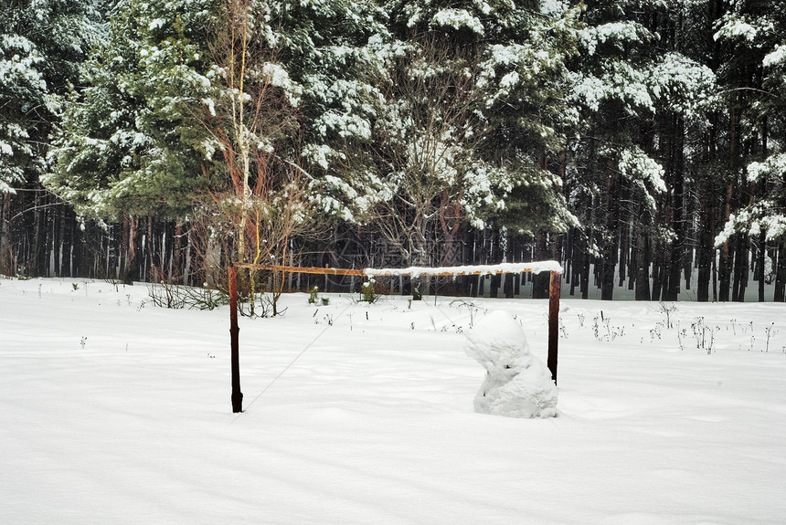 雪场上的足球门图片