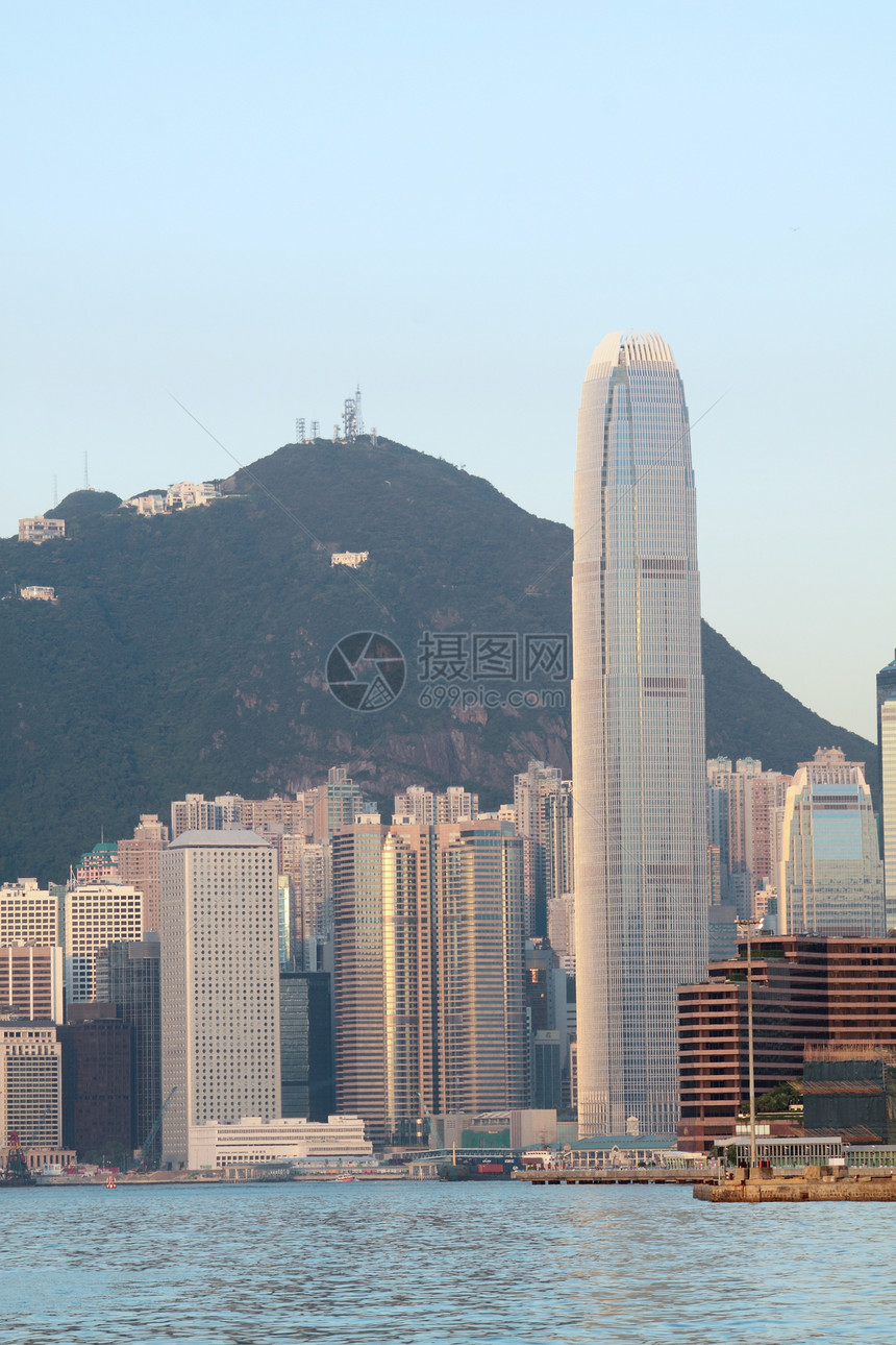 香港清晨星星地标旅游海岸蓝色港口巡航天际遗产历史性图片