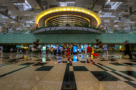樟宜机场新加坡昌吉机场离境终点终端站背景