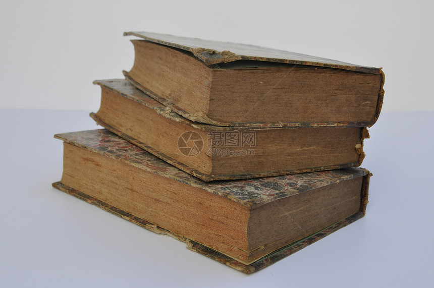 三本堆叠的书艺术手稿历史古董记忆空白噪音图片