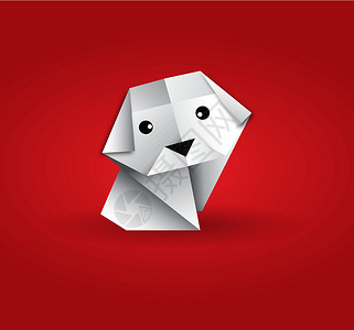 狗折纸折纸狗蜂鸟荒野卡通片自由品牌折叠夹子商业技术羽毛插画