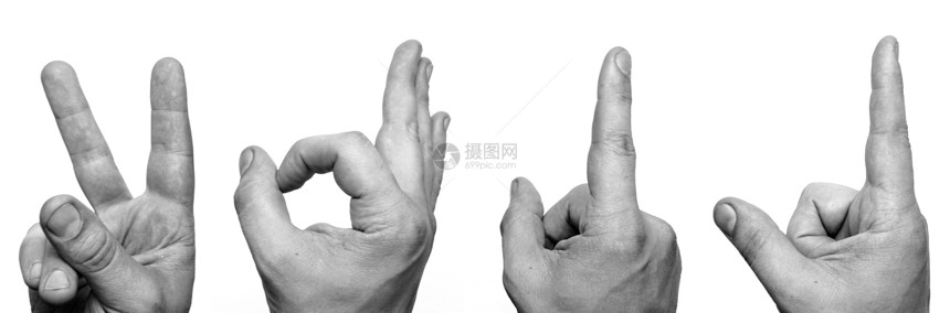 基本RGB白色商业空白指甲手臂成人宽慰手势拇指棕榈图片