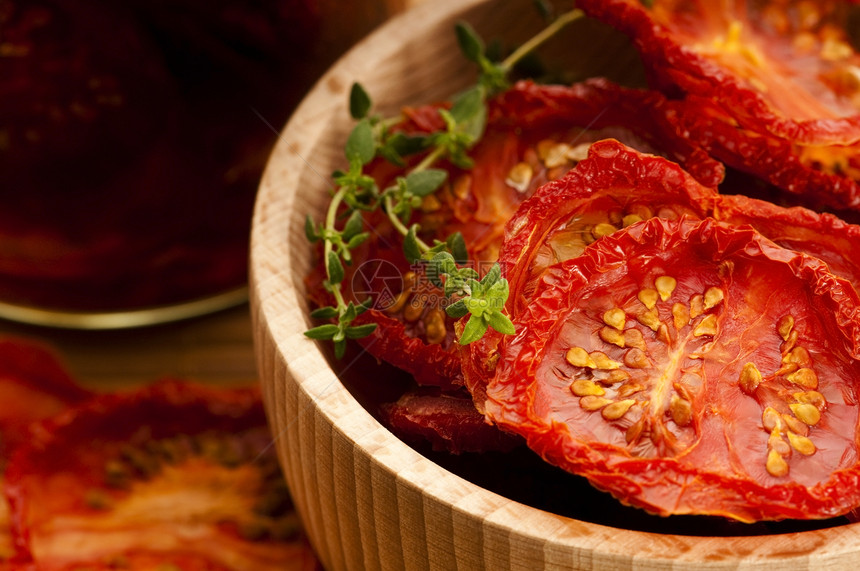 意大利日晒干西红番茄红色种子脱水美食水平框架蔬菜图片