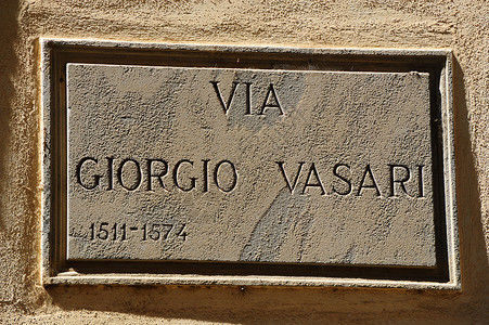 地址学家乔治瓦萨里文化旅游街道木板历史学家数字旅行画家作家地址背景