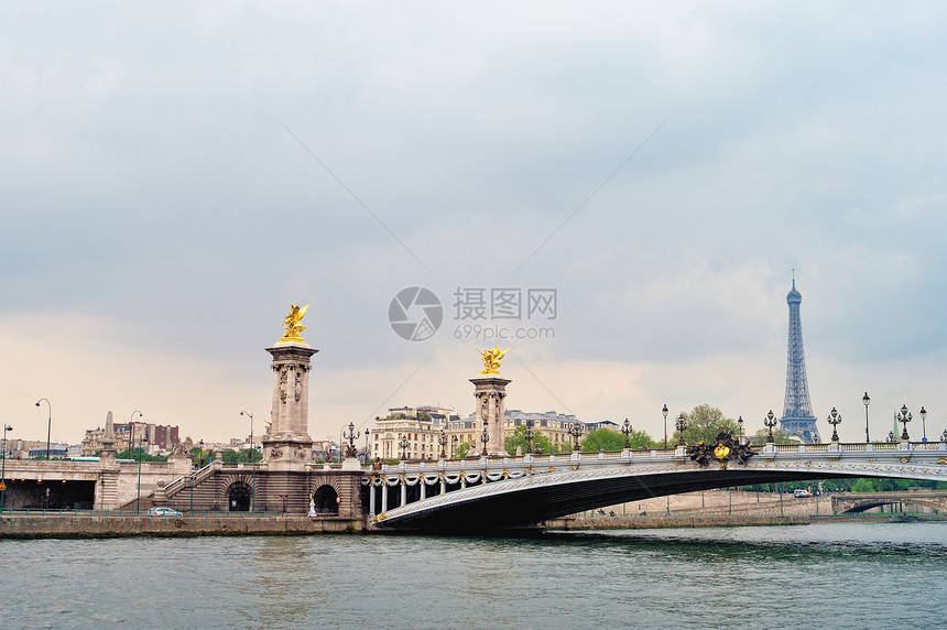 塞纳河桥场景历史风景建筑景观观光中心地标建筑学首都图片