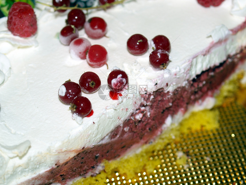 馅饼蛋糕营养冰淇淋水果覆盆子红色宏观浆果午餐美食奶油图片