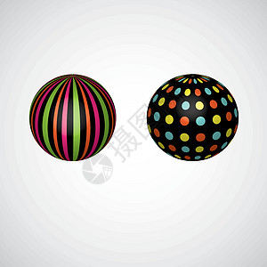 条纹漂浮球摘要领域 矢量说明条纹插图地球剪贴绘画阴影彩虹球体技术数字化插画