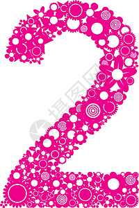 第2号粉色数字插图背景图片