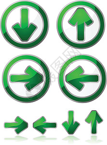 箭头按钮艺术绿色插图金属背景图片