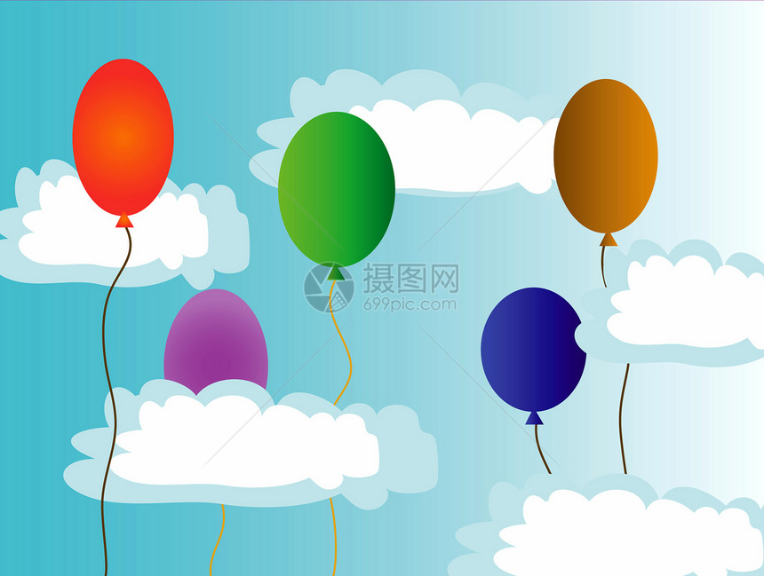 天空中变异的空气球图片