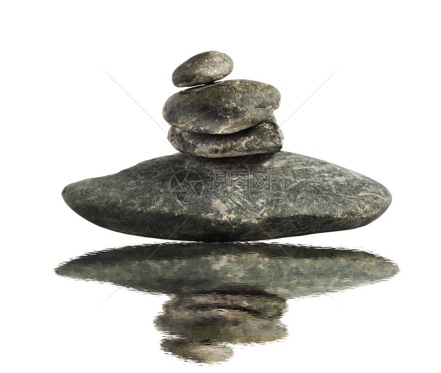石头灵魂咒语花园头脑岩石冥想插图专注反射图片